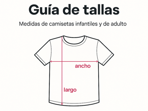 Guía de tallas de camisetas - Impressión