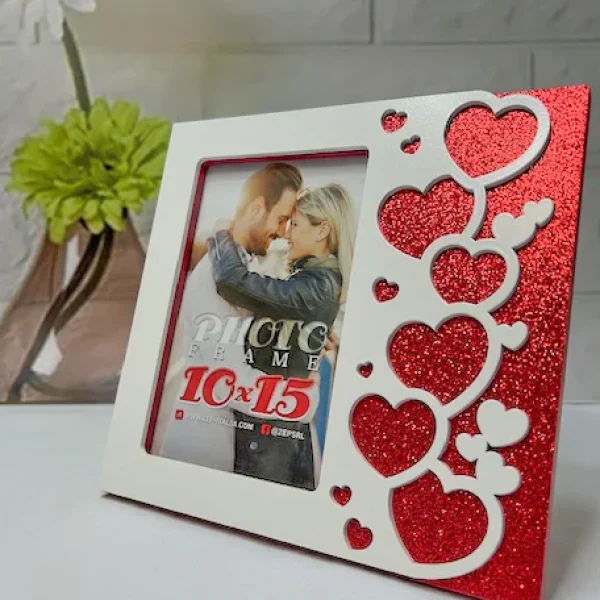 Marco Corazones de purpurina