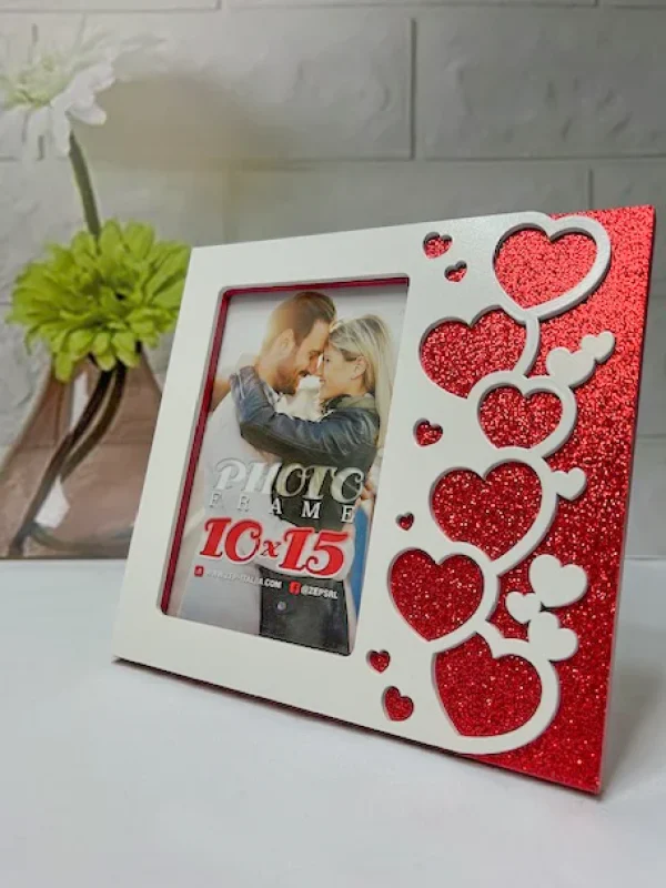 Marco Corazones de purpurina