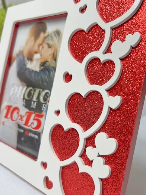 Marco Corazones de purpurina