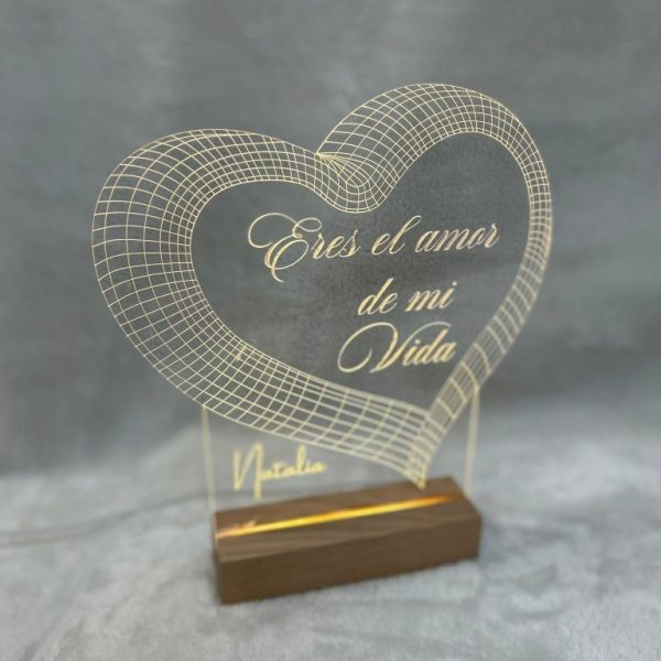 Lampara metacrilato corazón