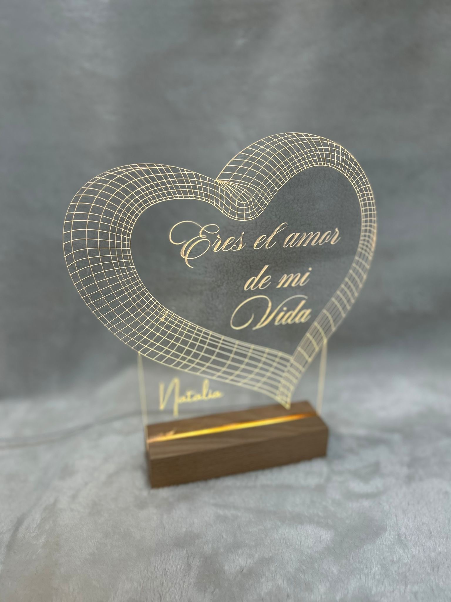 Lampara metacrilato corazón