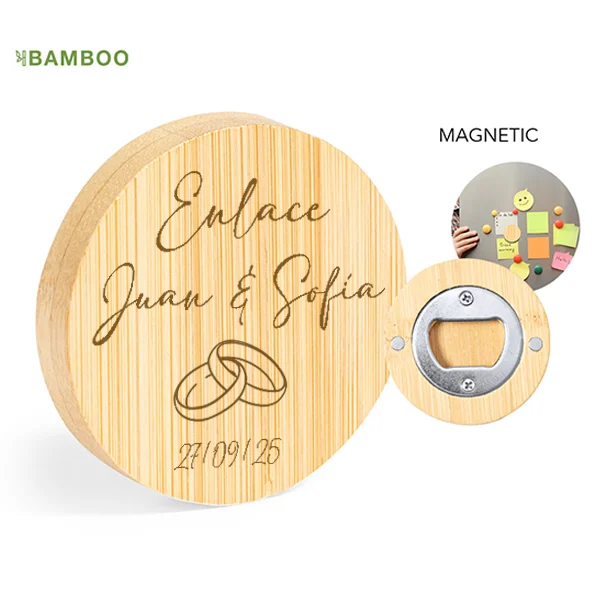 Abridor magnético madera de bambú