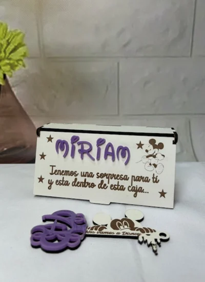 Llave con caja y metacrilato-disney-impressionregalos