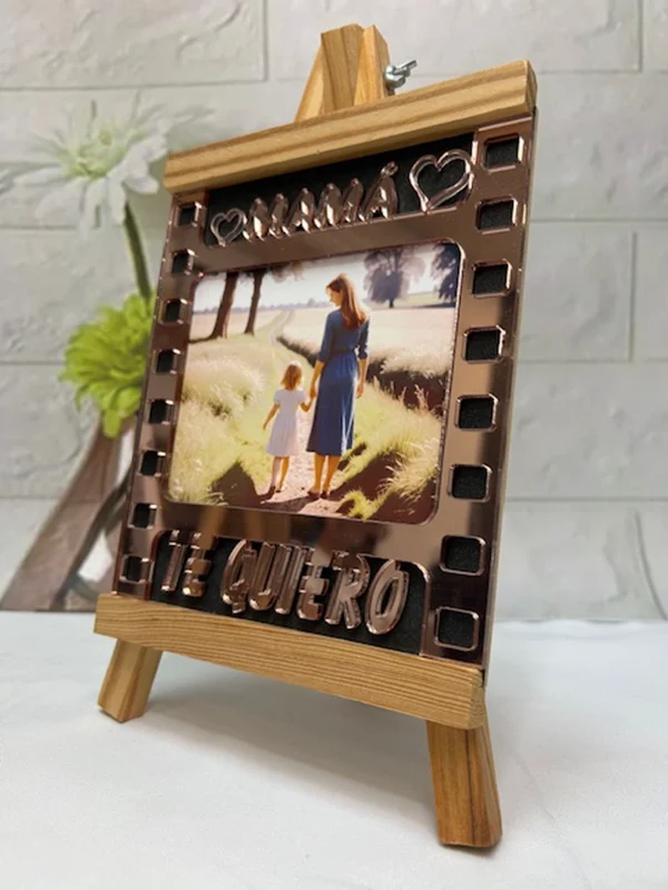 Marco caballete Mamá te quiero con metacrilato espejo