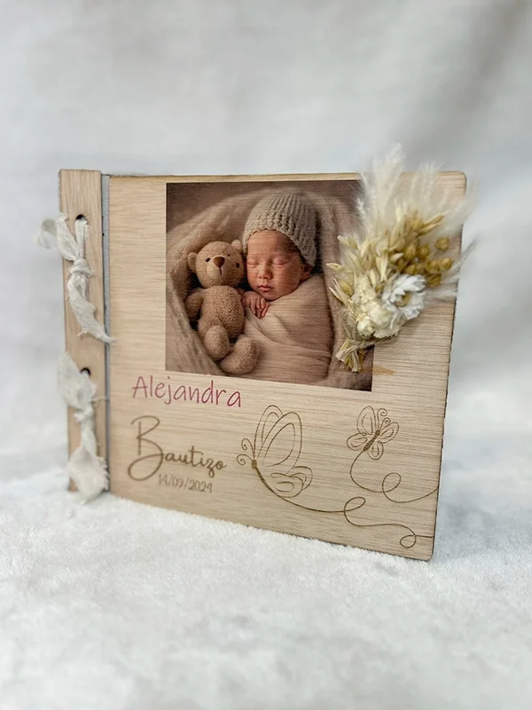 Álbum madera impreso y grabado