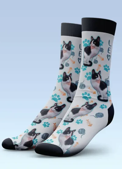 Calcetines perosnalizados gatos-impression regalos