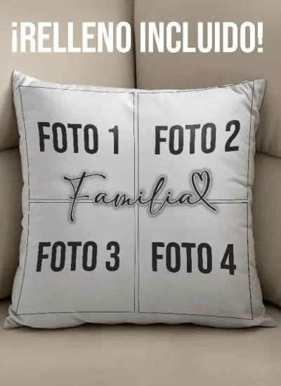 Cojín con tres 3 fotos familia personalizado-impression regalos2