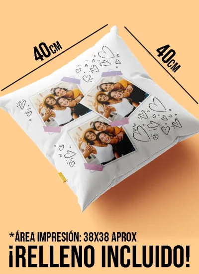 Cojín con tres 3 fotos personalizado-impression regalos2