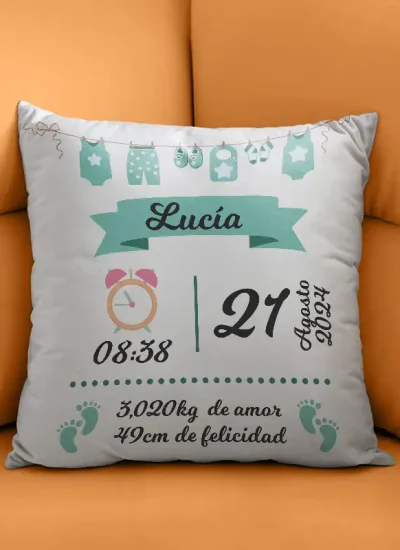 Cojín nacimiento personalizado-impression regalos