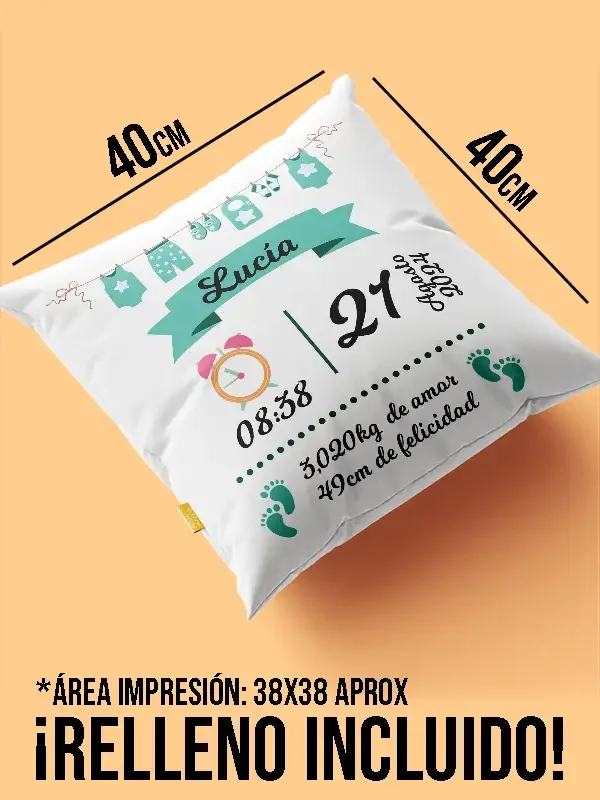 Cojín Natalicio personalizado