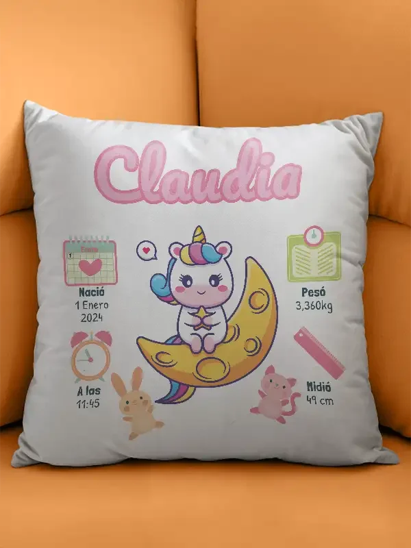 Cojín Natalicio de Unicornio