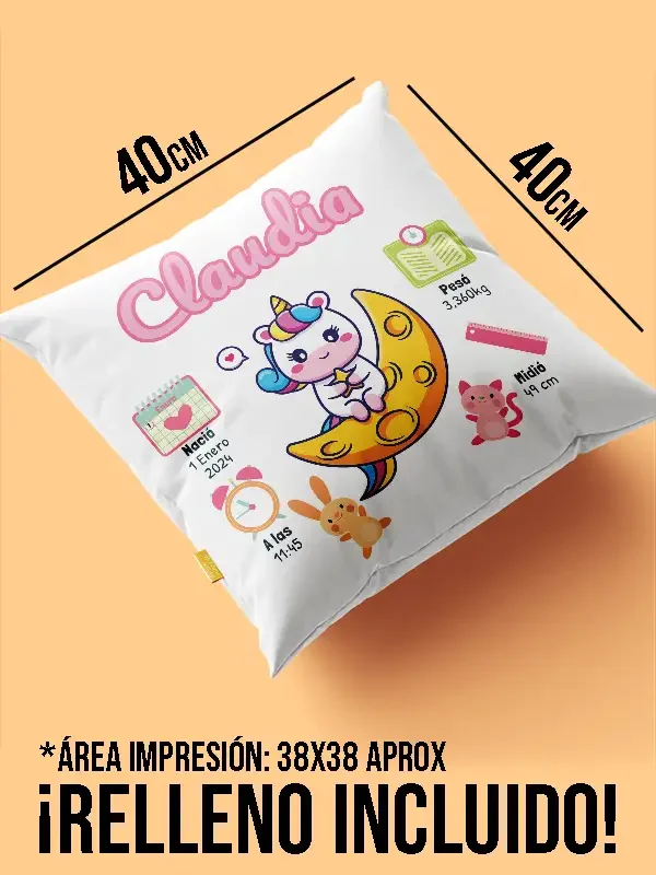 Cojín Natalicio de Unicornio