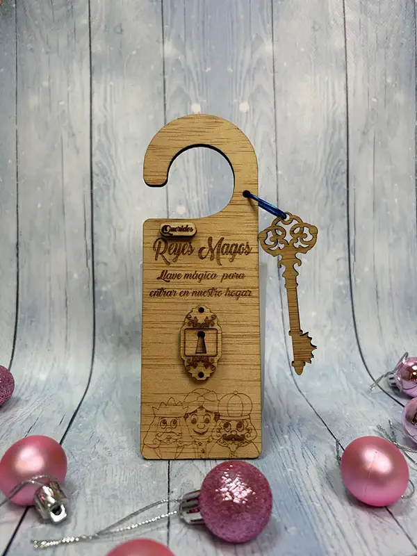 Colgador + llave mágica para Papá Noel o Los Reyes Magos