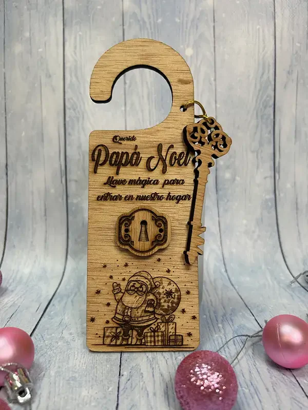 Colgador + llave mágica para Papá Noel o Los Reyes Magos