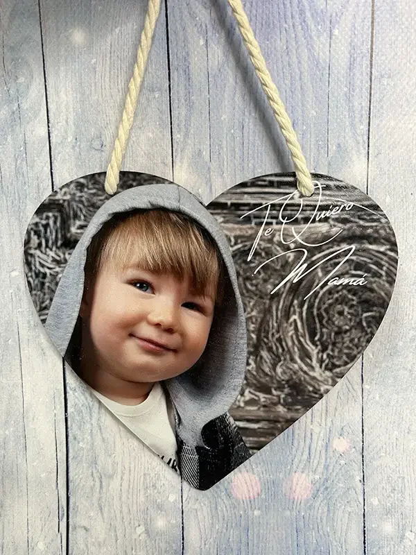 Colgador corazón colgante de madera