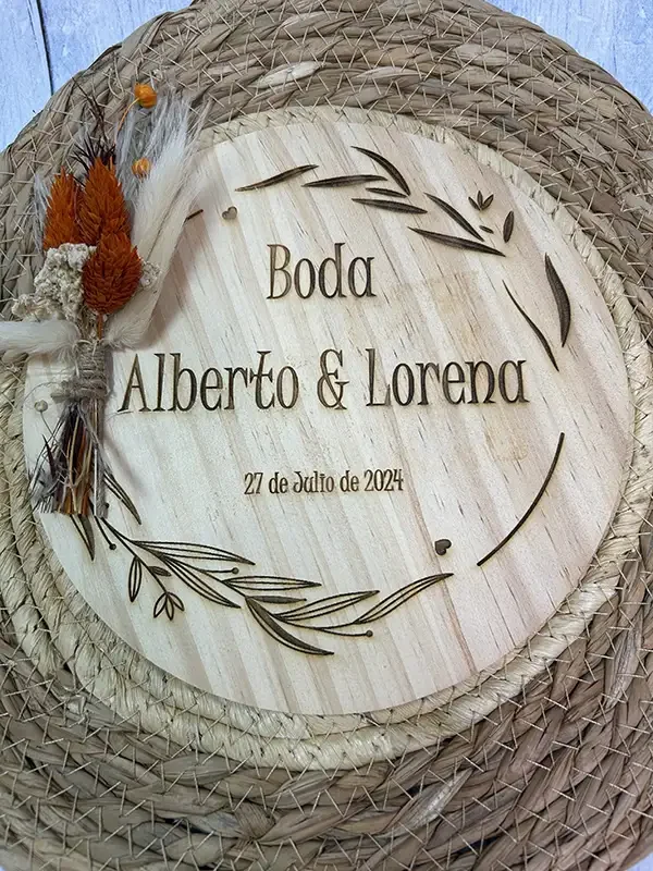 Placa de madera natural para alianzas