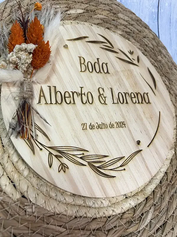 Placa de madera natural para alianzas