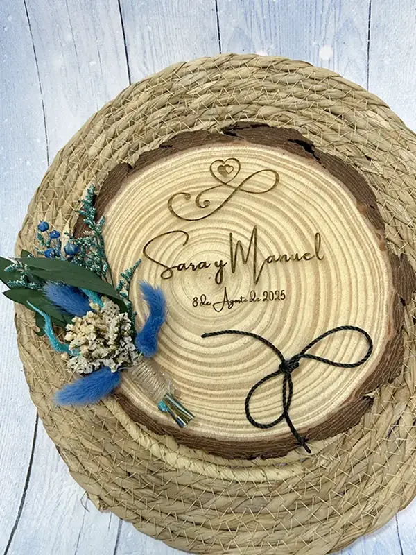Rodaja de madera natural para alianzas