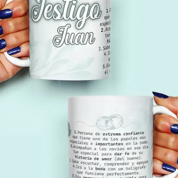 Taza testigo de boda para el