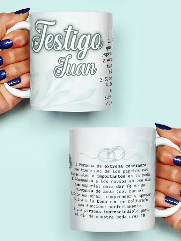 Taza testigo de boda para el