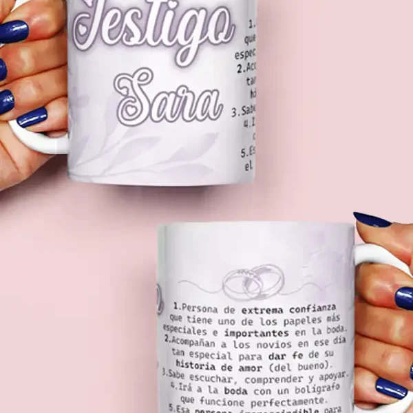 Taza testigo de boda para ella