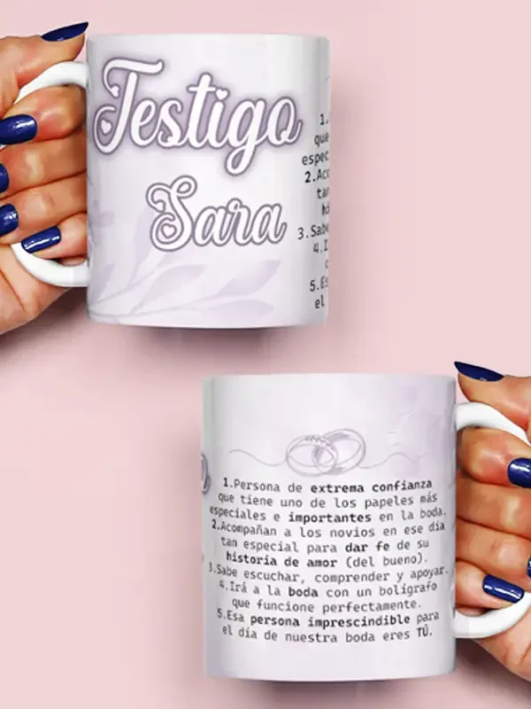 Taza testigo de boda para ella