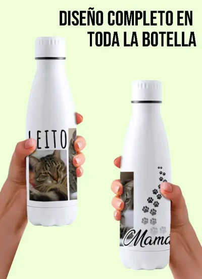 botella perosanizada de gato-impression regalos