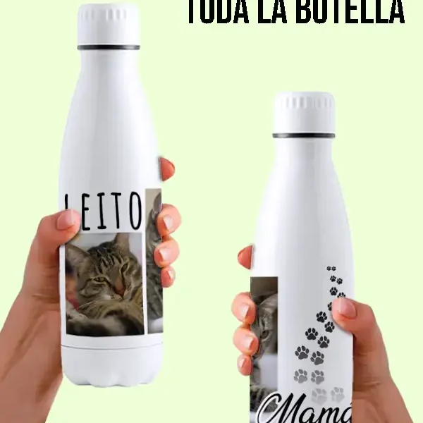 Botella personalizada gatuna