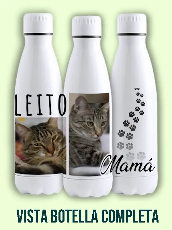 Botella personalizada gatuna