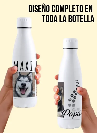 botella perosanizada de perro-impression regalos