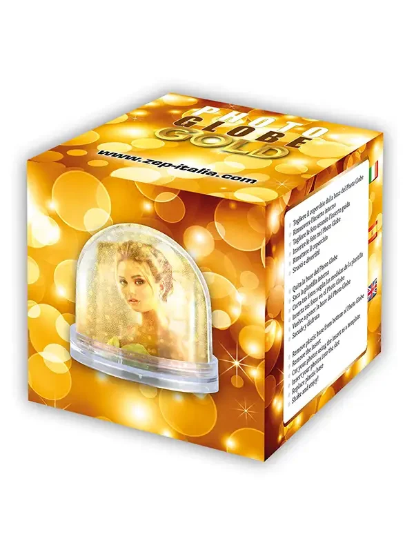 Bola copos de nieve dorados para fotos