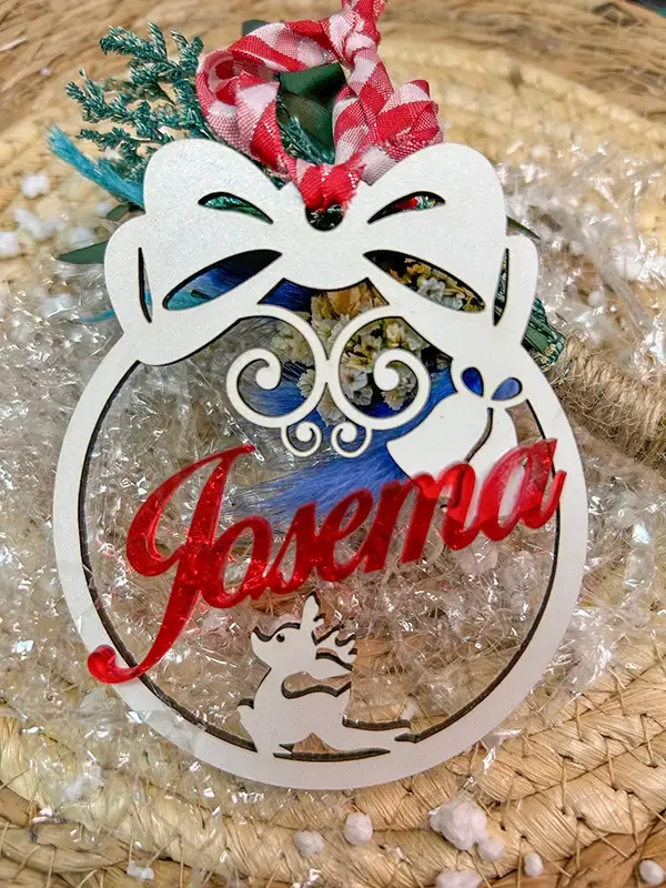 Bolas de Navidad madera blanca