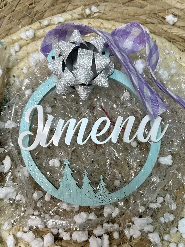 Pack de bolas de Navidad madera pintada