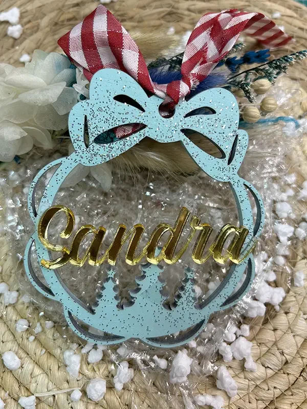 Pack de bolas de Navidad madera pintada