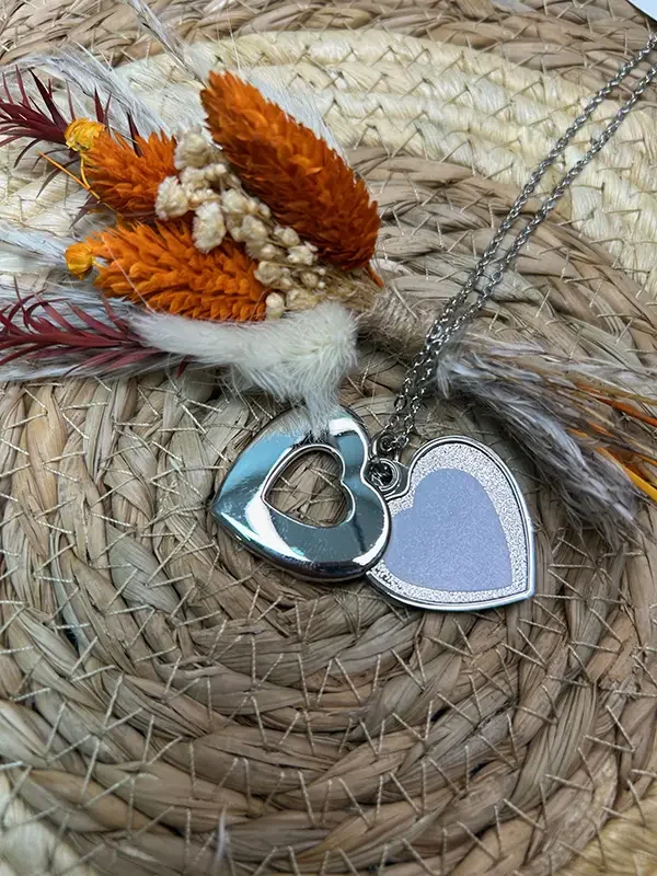 Colgante corazón con foto y grabado laser