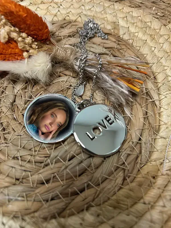 Colgante acero inoxidable love con foto